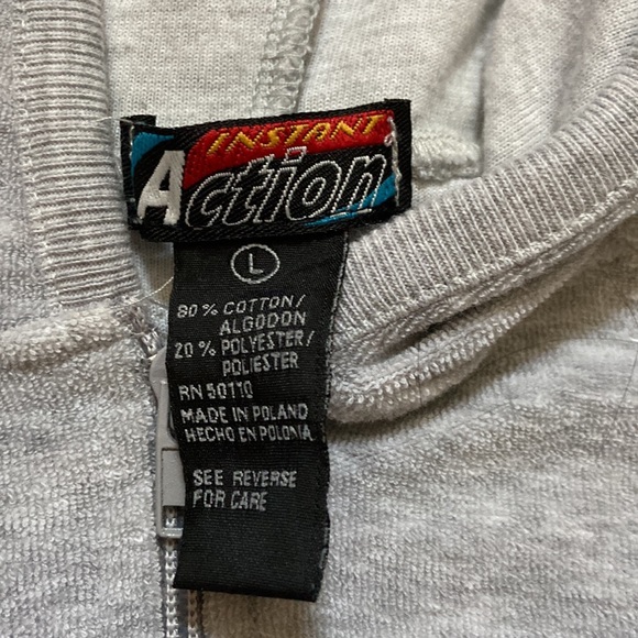 Heather gray French terry short sleeve hoodie in size L. - Picture 10 of 12